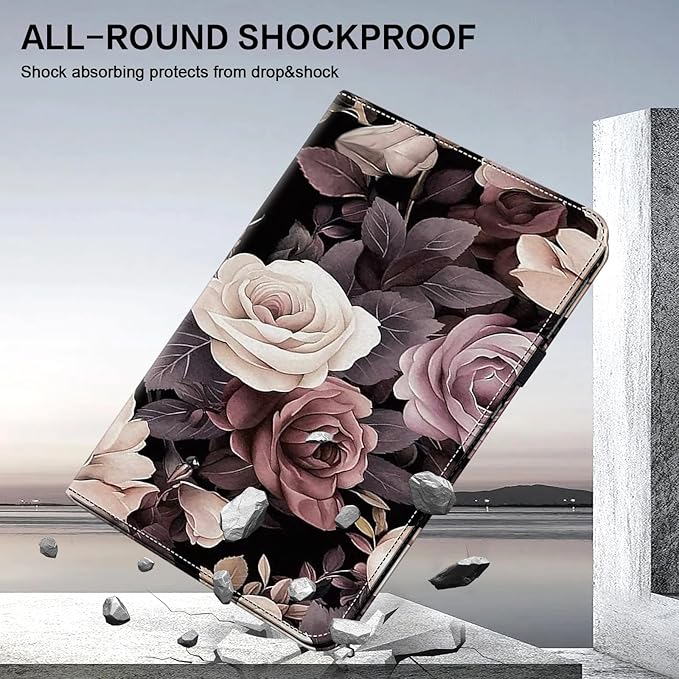 ALILANG Case for Lenovo Tab M9 9 inch 2023 (TB-310FU) with Stylus, Shockproof Folding Stand Cover for Lenovo Tab M9 - Rose