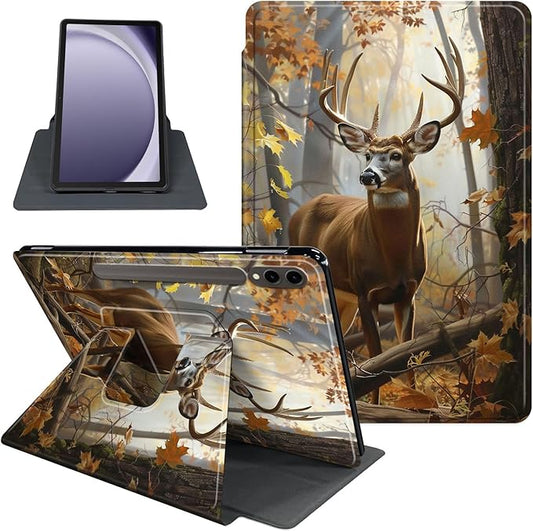 Case for Samsung Galaxy Tab S10 Ultra/Tab S9 Ultra 14.6-Inch, 360 Degree Rotating Folio Stand Smart Cover for Galaxy Tab S10 Ultra/ S9 Ultra 14.6'', Auto Sleep/Wake, Forest Deer