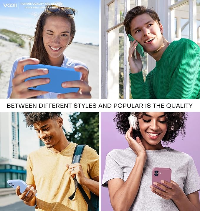 Vooii Compatible with iPhone 16 Plus Case, Liquid Silicone Upgrade [Camera Protection] [Soft Anti-Scratch Microfiber Lining] Shockproof Phone Case for iPhone 16 Plus 6.7 inch - Light Blue