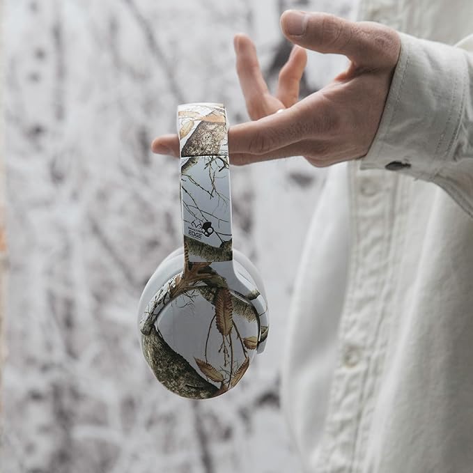 Skullcandy Crusher ANC 2 Wireless Over-Ear Bluetooth Headphones with Multi-Sensory Bass, Active Noise Cancelling, Up to 60 Hours Battery, Microphone for iPhone Android - Realtree Edge Colors White