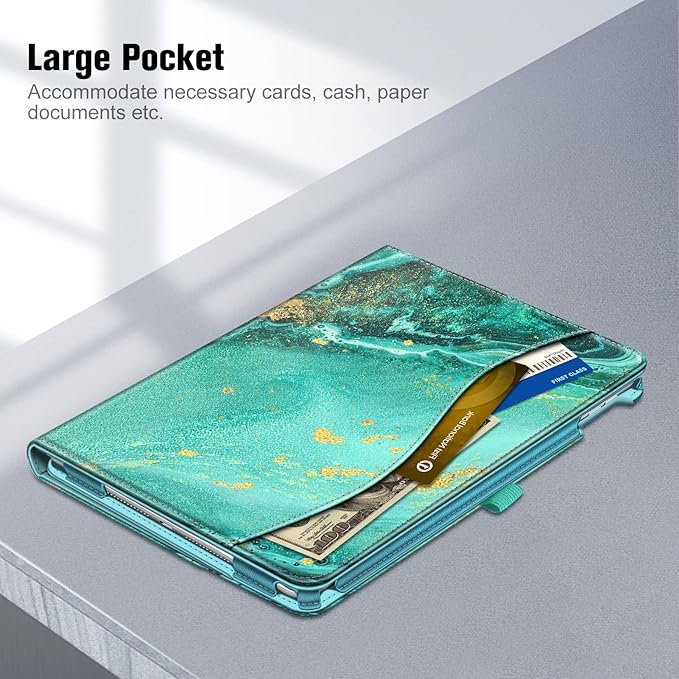 Fintie Case for iPad 9th / 8th / 7th Generation (2021/2020/2019) 10.2 Inch - [Corner Protection] Multi-Angle Viewing Stand Cover with Pocket & Pencil Holder, Auto Sleep Wake, Aqua Wave