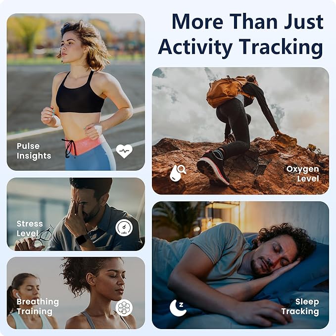 Smart Watch for Men Women [46mm], Bluetooth Call, Sleep & Stress Tracking, 120+ Sports Modes, GPS Activity Tracker, Water Resistant (Black)