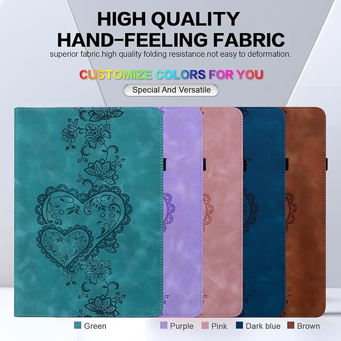 Case for Lenovo Yoga Tab Plus 12.7" 2025 PU Leather Flip Folio Tablet Case with Elastic Band & Card Slots/Holder, Multi-Angle Viewing Stand Cover, Green