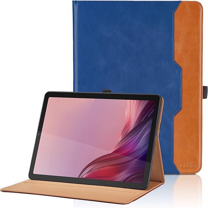 Case for Lenovo Tab M9 9 Inch 2023 (TB-310FU)/ Nook 9" Lenovo Tablet (2024) - PU Leather Business Folio Protective Cover with Hand Strap and Pocket, Blue