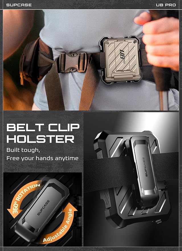 SUPCASE for Samsung Galaxy Z Flip 7 Case with Built-in Stand & Belt-Clip (Unicorn Beetle Pro), [Hinge Protection] [Front Tempered Glass Screen Protector] Full Body Military-Grade Phone Cover, Desert