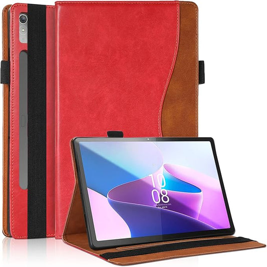 Case for Lenovo Tab P11 Pro 11.2" 2nd Gen 2022 (TB-138FC/TB-132FU) Bussiness Premium PU Leather Stand Folding Folio Cover for Lenovo Pad Pro 2022 Modle Shell Cover 11.2 inch -Red