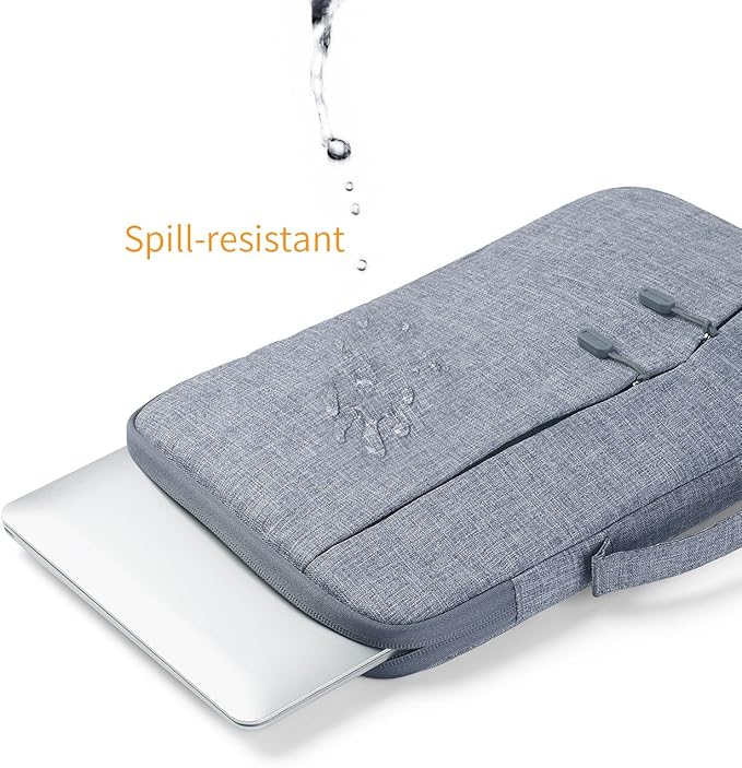 Megoo 12inch Laptop Sleeve with Accessory Pouch for Microsoft Surface Pro 12/7/6/5/4/3 12.5", Laptop Go 3/2 12.4", Carry Case for 11"-12.5" Chromebook Tablet(Gray with Charger Case)