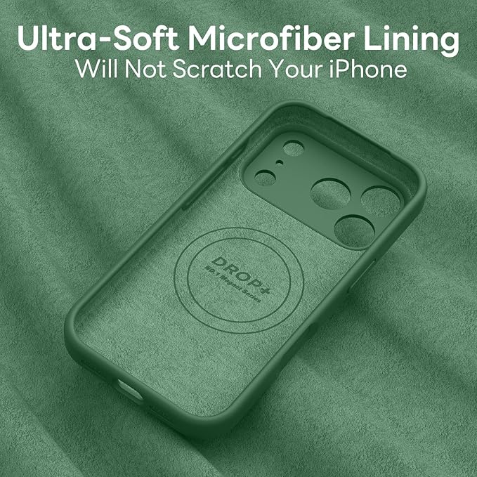 Vooii Magnetic Compatible with iPhone 17 Pro Max Case (Compatible with Magsafe) (Upgraded Camera Protection) Liquid Silicone Shockproof Full Body Protective Phone Cover for Women Men, Green, 6.9”