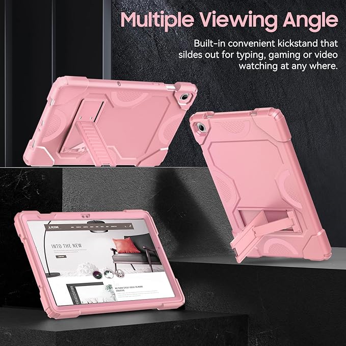 Case for Samsung Galaxy Tab A9+ 11 Inch 2023 Model (X210/X216/X218), Heavy Duty Shockproof Rugged Protective Case for Galaxy Tab A9 Plus Tablet (Rose Gold)