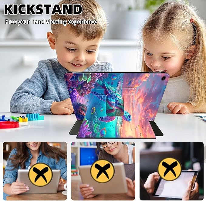 Case for Samsung Galaxy Tab A9+/A9 Plus 11 Inch 2023 Tablet Case, 360 Degree Rotating Folio Stand Smart Cover for Galaxy Tab A9+ Tablet SM-X210/X216/X218, Auto Sleep/Wake, Sea Turtle 2