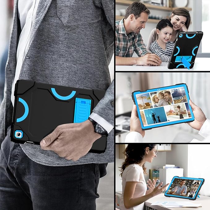 Case for Samsung Galaxy Tab A9+ 11 Inch 2023 Model (X210/X216/X218), Heavy Duty Shockproof Rugged Protective Case for Galaxy Tab A9 Plus Tablet (Black+Blue)