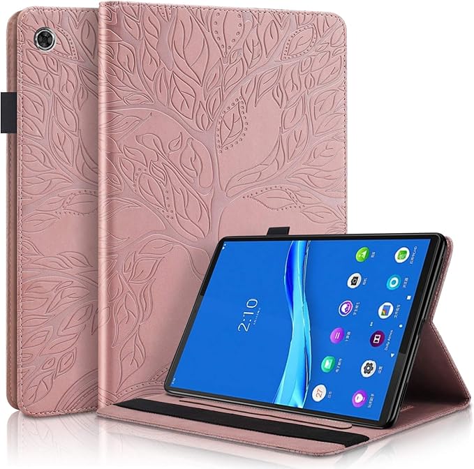 Case for Lenovo Tab M10 FHD Plus 10.3 inch 2020 Model PU Leather Folio Stand Cover Shell with Pencil Holder and Card Slot for Lenovo Tab M10 Plus (2nd Gen) TB-X606F / TB-X606X Tablet - Rose Gold