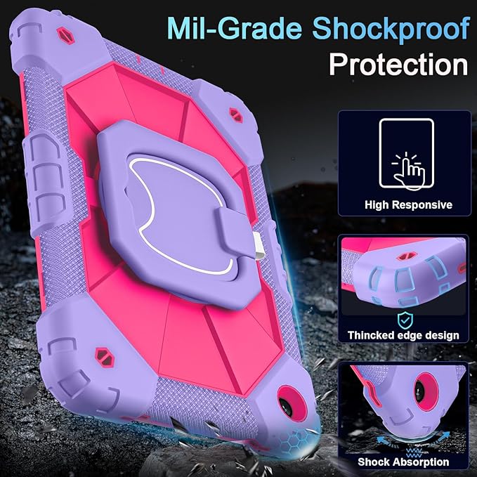 Case for Samsung Galaxy Tab A9+/ A9 Plus Case 11" 2023 (SM-X210/X216/X218) with Screen Protector/360° Rotating Stand,Military Grade Shockproof Cover for Galaxy Tab A9 Plus Cases