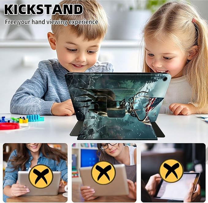 Case for Samsung Galaxy Tab A9+/A9 Plus 11 Inch 2023 Tablet Case, 360 Degree Rotating Folio Stand Smart Cover for Galaxy Tab A9+ Tablet SM-X210/X216/X218, Auto Sleep/Wake, Deer 2