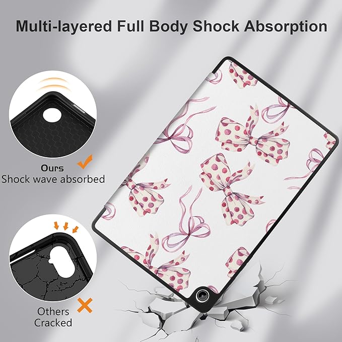 MEEgoodo Case for Samsung Galaxy Tab A9 Plus 11 inch Cover 2024 2023 with S Pen Holder, A9+ Smart Tablet Cases with Leather Trifold Stand+Soft TPU Back Shell+Smart Auto Wake/Sleep, Watercolor Bows