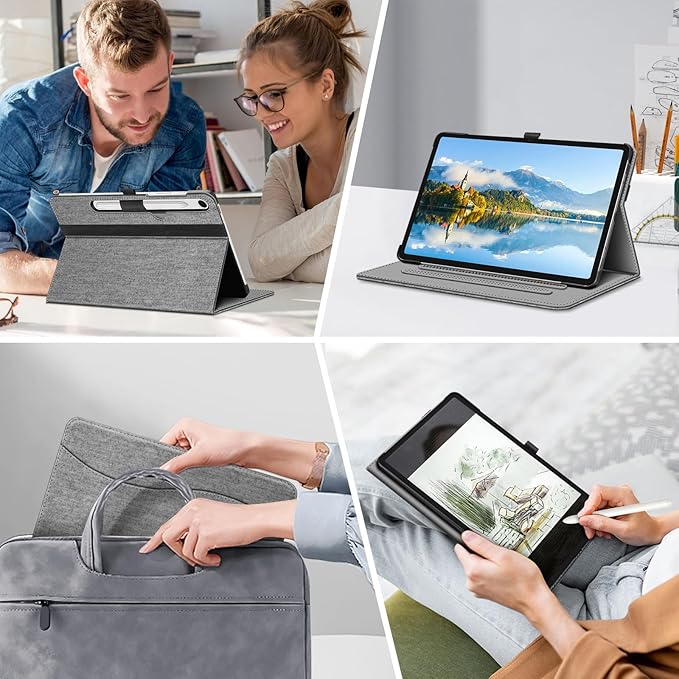 Fintie Case for Samsung Galaxy Tab S10 Lite/ S10 FE/ S9 FE 5G 10.9 Inch/Tab S9 11 Inch with S Pen Holder, Multi-Angle Viewing Protective Cover with Pocket, Auto Sleep/Wake, Grey