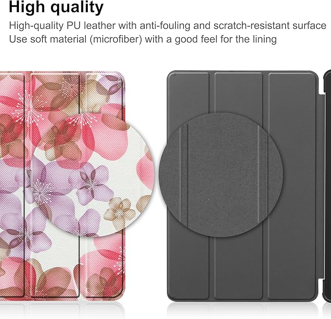 Case for Lenovo Tab M8 4th Gen 2023, Folding Folio Ultra-Thin PU Leather Stand Case Cover for Lenovo Tab M8 4th Gen TB-300FU Flower