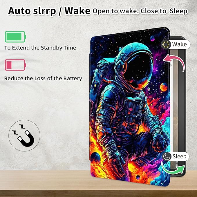 Case for Samsung Galaxy Tab S10 FE / S9 FE 5G 10.9 inch & Tab S9 11 inch, PU Leather 360° Rotating Stand Cover, Auto Sleep/Wake, Folio Smart Protective Cover, Astronaut