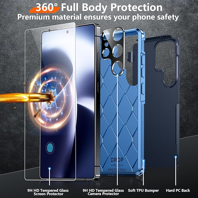Red2Fire for Samsung Galaxy S25 Ultra Case, [Military Grade Drop Protection] Heavy Duty Full Body Shockproof Protection Non-Slip Phone Case for S25 Ultra Case 6.9 inch