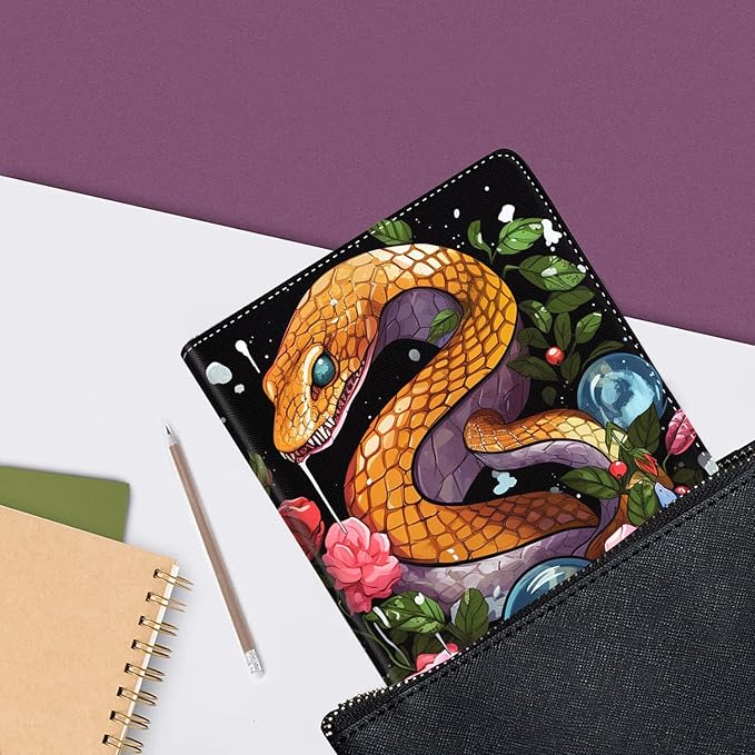 Case for Samsung Galaxy Tab A9 Plus 11 inch 2023，Slim Fit Foldable Standing Cover Case with Auto Sleep/Wake for Galaxy Tab A9+ 11’2023 (SM-X210/X216/X218)，Golden Snake and Flower