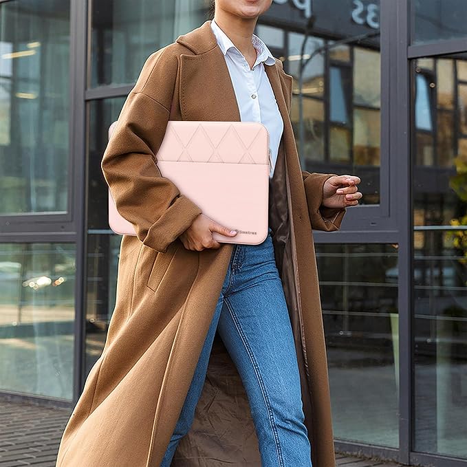 Smatree Laptop Sleeve for 14.4 inch Microsoft Surface Laptop Studio/Studio 2, Computer Case with Accessory Pocket, YKK Zipper, Patented Super Corner Design, Pink (E415P)