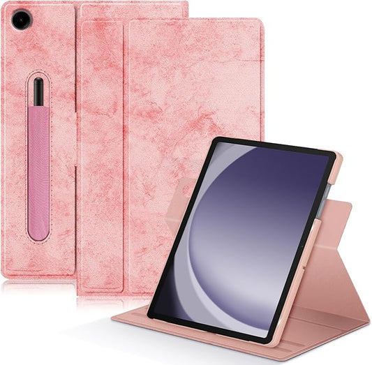 Case for Samsung Galaxy Tab A9 Plus/Galaxy Tab A9 + 11 Inch 2023 SM-X210/X216/X218 Tablet,360° Rotating Stand Cover with Auto Sleep/Wake,Pink
