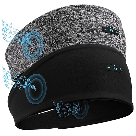 Sleep Headphones Bluetooth Headband for Side Sleeper 2-Pack, 14H Playtime, Wireless Headband Headphones with HD Stereo Speakers for Workout,Running,Yoga, Ideal Gifts for Men, Women, Teens