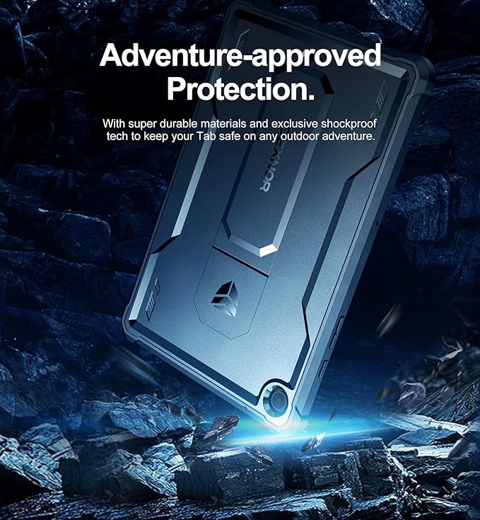 Dexnor Case for Samsung Galaxy Tab A9 Plus 2023, [Built-in Screen Protector & Kickstand] Heavy Duty Shockproof Full Body Protective Tablet Cover for Galaxy Tab A9+11 Inch, Blue