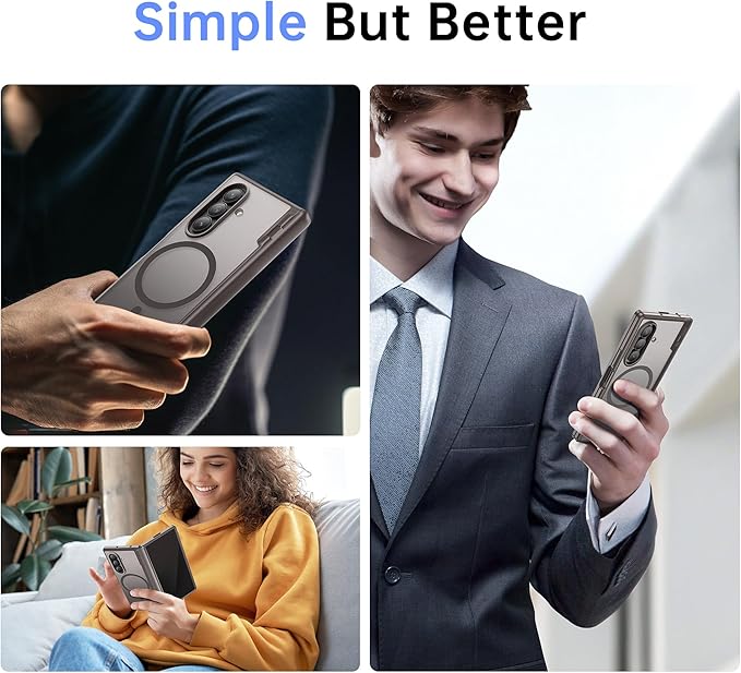 MOBOSI Magnetic for Z Fold 7 Case with Privacy Screen Protector, Compatible with Magsafe, Full-Body Slim Coverage Hinge Protection, Shockproof Phone Cover for Samsung Galaxy Z Fold7, Gray