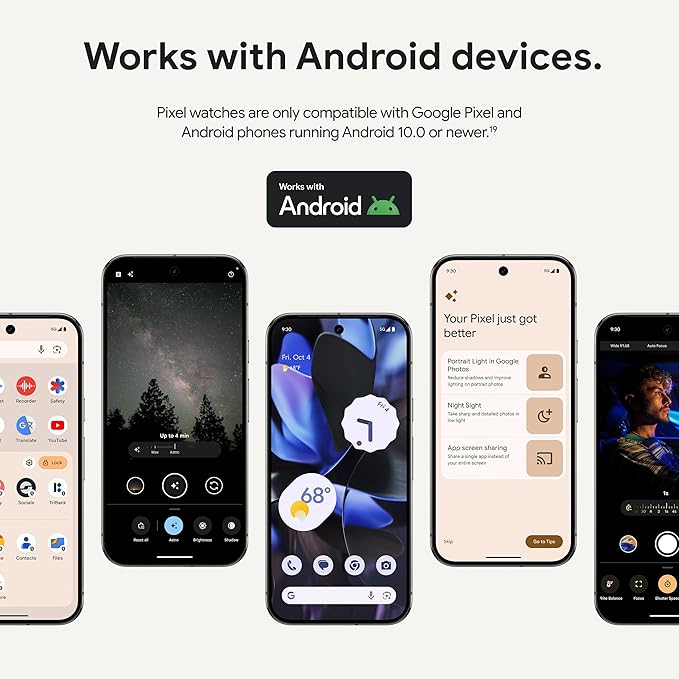 Google Pixel Watch 3 (45mm) 2024 Model - Android Smartwatch, Heart Rate Tracking, Fitbit Advanced Running, Fitness Insights, 24-Hour Battery - Polished Silver Aluminum Case - Porcelain Band - LTE