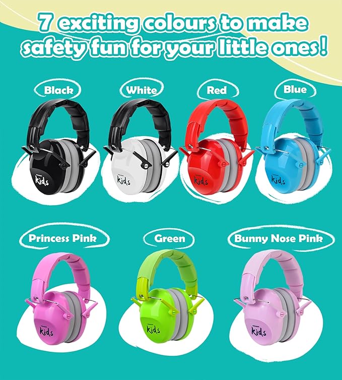 PROHEAR 032 2.0 Noise Cancelling Headphones for Kids - 25dB Noise Reduction - Adjustable Sensory Ear Protection Muffs for Concert, Fireworks, Monster Truck Shows, School - White
