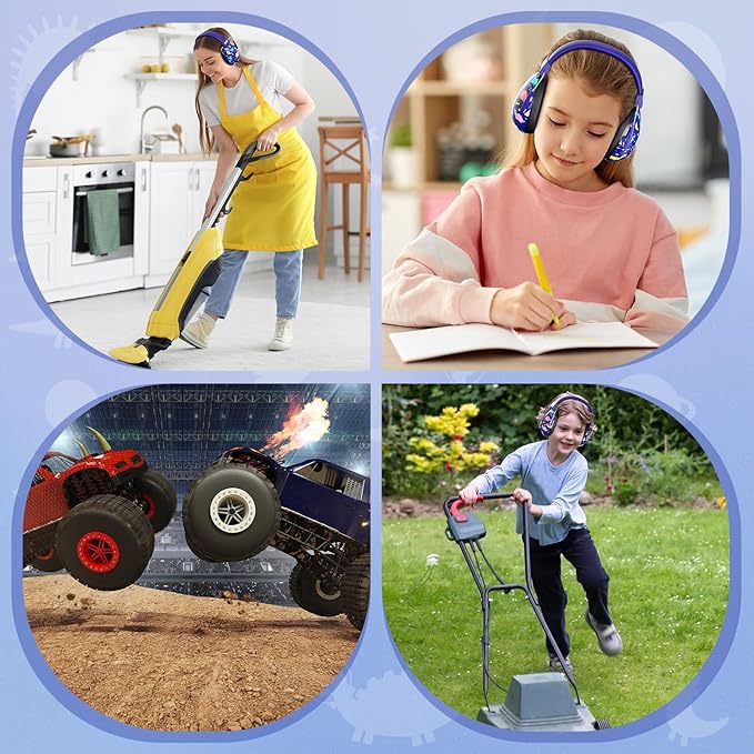 Dr.meter Noise Cancelling Headphones for Kids Adults: 27SNR Adjustable Ear Muffs for Noise Reduction- Kids Ear Protection for Monster Jam, Airplane, Fireworks, Concerts and Sports Events