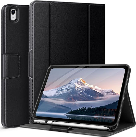 auaua Case for iPad (A16) 11th Generation 11 Inch 2025, iPad 10th Generation 10.9 Inch 2022, with Pencil Holder and Pocket, Typing Angle Muti-Stand Magnetic Closure Auto Sleep/Wake (Black)