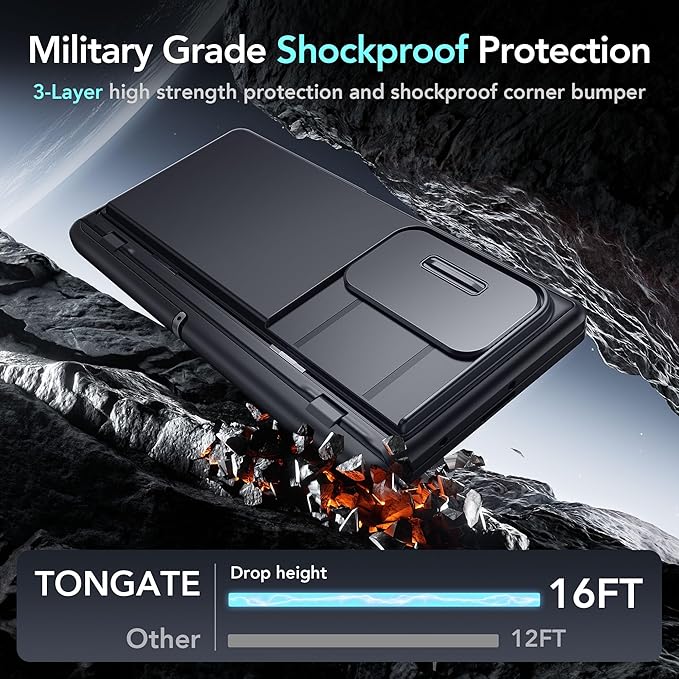 TONGATE Wallet for Galaxy Z Fold 7 Case, 2 Invisible Stands & 4-Card Holder Anti Spy Built-in Privacy Screen Protector & Camera Cover Z7 Hard Phone Case for Samsung Z Fold 7 2025 8",Privacy Black