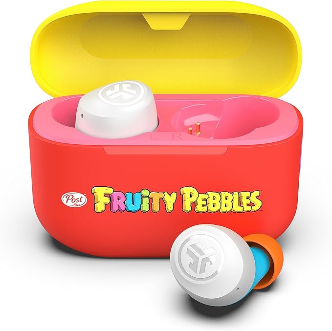 JLab Go Air Pop+ True Wireless Earbuds, in Ear Headphones, Bluetooth Earphones, 35H Playtime Ear Buds, Bluetooth Earbuds with Microphone, USB-C Charging Case, Dual Connect, EQ3 Sound, Fruity Pebbles