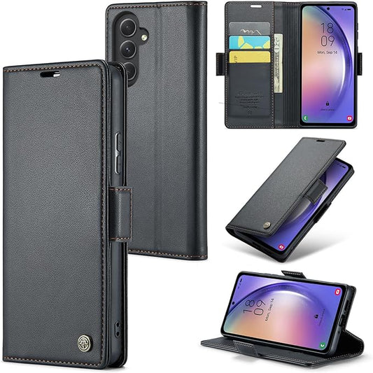for Samsung Galaxy A54 5G Case, Premium PU Leather Wallet Case Flip Cover with [RFID Blocking][Card Holder][Stand Function] Shockproof Protective for Samsung Galaxy A54, Black