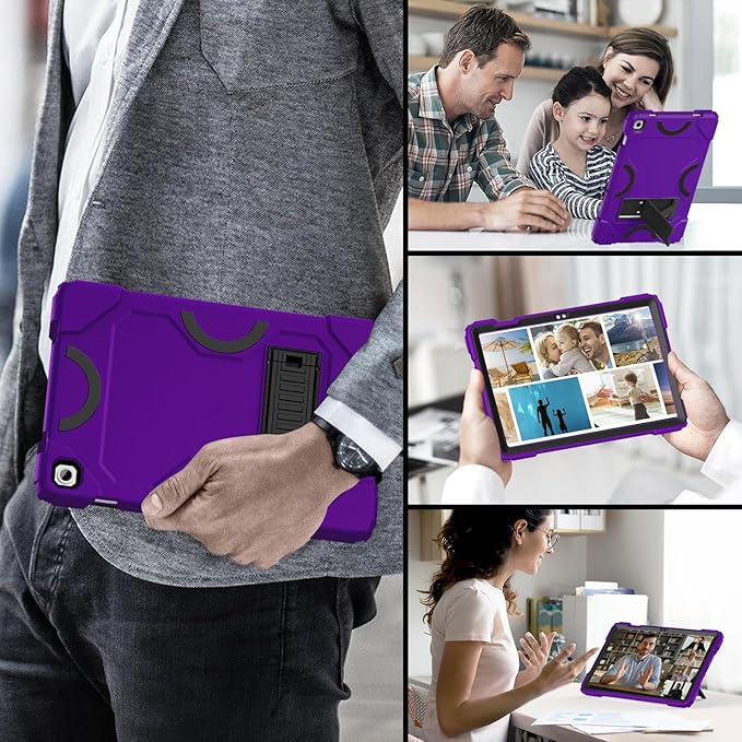 Case for Samsung Galaxy Tab A9+ 11 Inch 2023 Model (X210/X216/X218), Heavy Duty Shockproof Rugged Protective Case for Galaxy Tab A9 Plus Tablet (Dark Purple+Black)