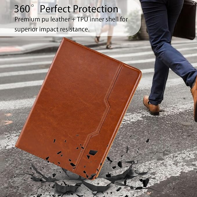 Tablet Case for Samsung Galaxy Tab A7 10.4 Inch 2020 (SM-T500/T505/T507) PU Leather Folio Flip Cover for Tab A7 SM T500 Multi-Angle Stand with Card Pocket ＆ Hand Starp,Brown