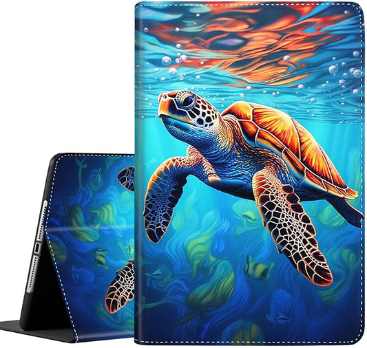 Case for Galaxy Tab A9 Plus ， Auto Sleep/Wake Multi-Angle Viewing Slim Folio Stand Cover for Samsung Galaxy Tab A9+/A9 Plus 11 Inch 2023 (SM-X210/X216/X218), Turtle Art