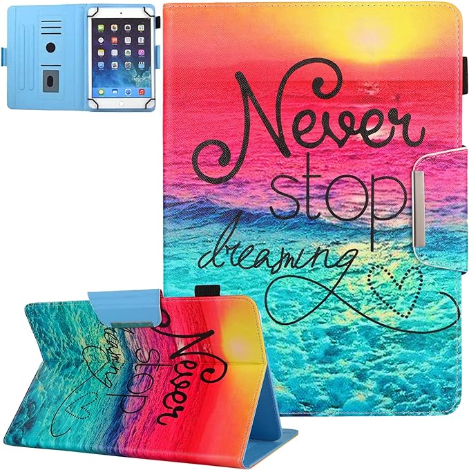 JZCreater 10 Inch Tablet Case, Universal 10 10.1 Inch Android Tablet Cover, Multi-Angle Viewing Stand Case for 9.5-10.5 Inch Tablet,Dream