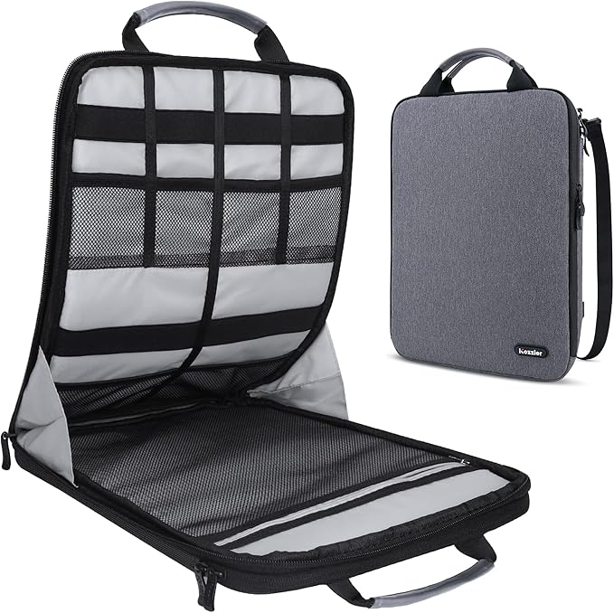 iCozzier Laptop Shoulder Bag, 13-13.3 Inch Laptop Tablet Sleeve Case Horizontal and Vertical Style with Handle & Removable Shoulder Strap for 13.3" Macbook/Notebook/11 iPad Pro 2020