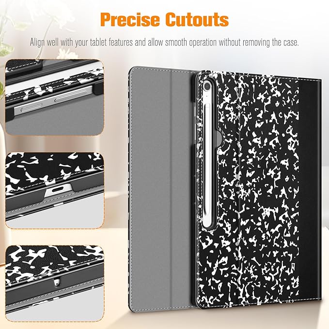 Fintie Case for Samsung Galaxy Tab S10 FE Plus 13.1 Inch 2025 Model (SM-X620/X626) with Built-in S Pen Holder, Multiple Angle Portfolio Business Cover with Pocket Auto Sleep/Wake, Composition Book