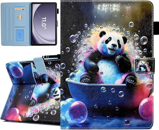 DTangLsm Case for Samsung Galaxy Tab A9 Plus/A9+ 5G 11 Inch 2023 (SM-X210/X216/X218) Multi-Angles Viewing Smart PU Leather Stand Cover with Auto Wake/Sleep for Galaxy Tab A9+ Case,Panda