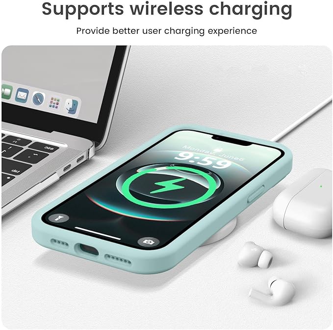 Vooii Compatible with iPhone 16e Case, Liquid Silicone Upgrade [Camera Protection] [Soft Anti-Scratch Microfiber Lining] Shockproof Phone Case for iPhone 16e 6.1 inch - Mint