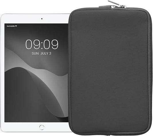 kwmobile Neoprene Pouch Compatible with 8"-8,4" Tablet - Universal Sleeve Case Cover with Zipper for Tablet - Grey