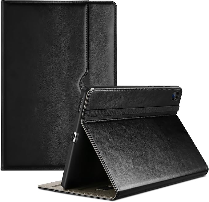 ProCase for Galaxy Tab S6 Lite 10.4 Inch 2024/2022/2020 with S Pen Holder; Premium PU Leather Folio Business Stand Cover with Hand Strap; Pencil Holder; Front Pocket -Black