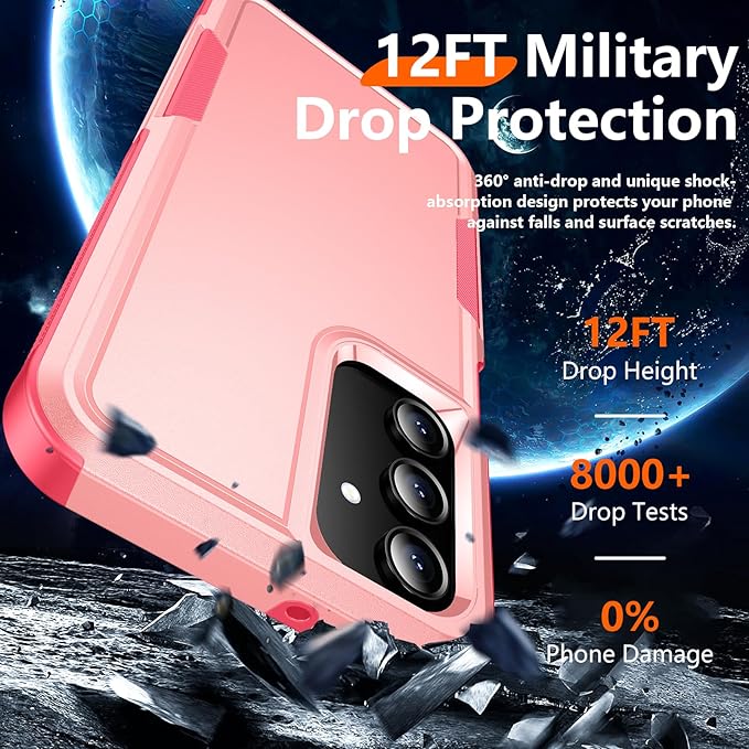 Red2Fire Designed for Samsung Galaxy A16 5G Case, [Military Grade Drop Protection] Non-Slip Heavy Duty Full Body Shockproof Protection Phone Case Galaxy A16 5G Case,Pink