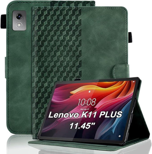 Case for Lenovo Tab K11 Plus 11.45 Inch (Model TB352FU) 2024 Magnetic PU Leather Folio Cover Card Holder Multi-Angle Lenovo Tab K11 Plus,Retro Green