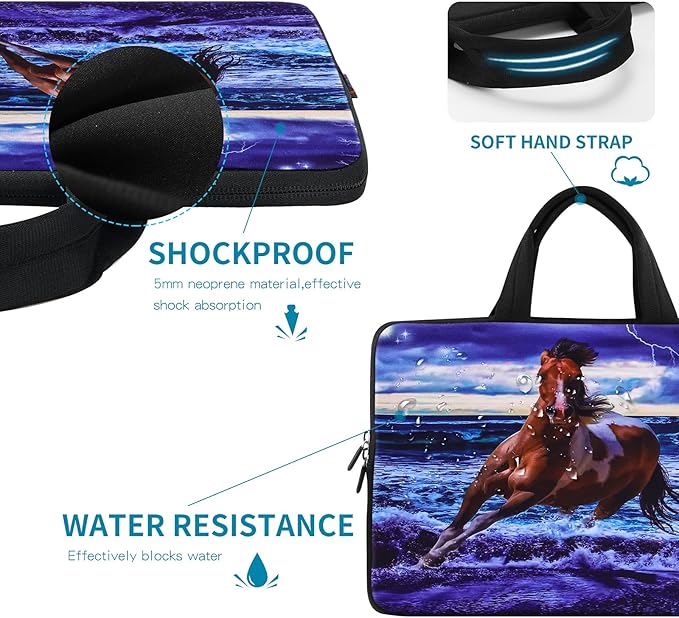 iColor 14 15 15.4 15.6 inch Laptop Handle Bag Computer Protect Case Pouch Holder Notebook Sleeve Neoprene Cover Soft Carring Case for MacBook Dell Lenovo Toshiba HP Chromebook ASUS Acer Horse ICB-04