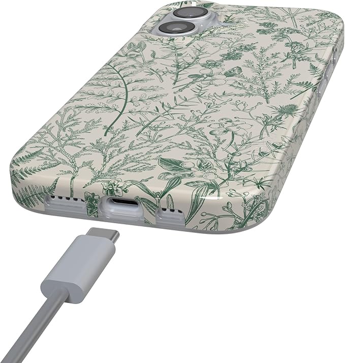 Casely iPhone 17 Case | Sage Garden | Green Floral | Compatible with MagSafe | Classic Ultra Slim Design